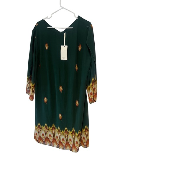 Grace Karin Dresses & Skirts - Grace Karin Dark Green Peacock Feather Border Print V-Neck Shift Dress 2XL NWT